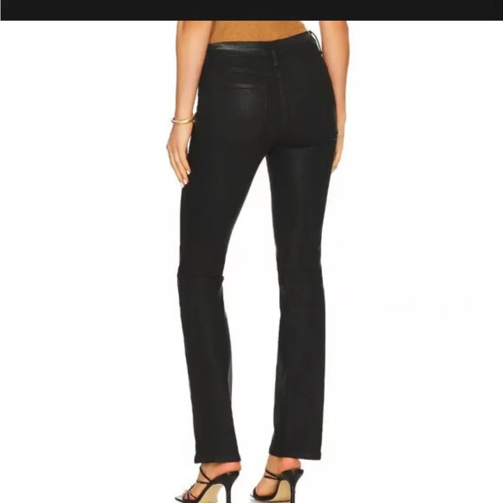 Frame Le Mini Boot in Noir Coated Black Bootcut Stretch Jeans 32 - Picture 3 of 15